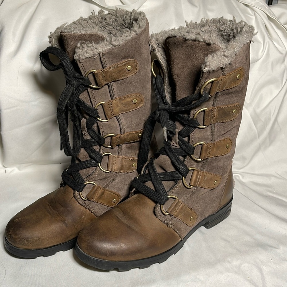 Sorel Emelie Lace Up Combat Waterproof Boots-  7.5